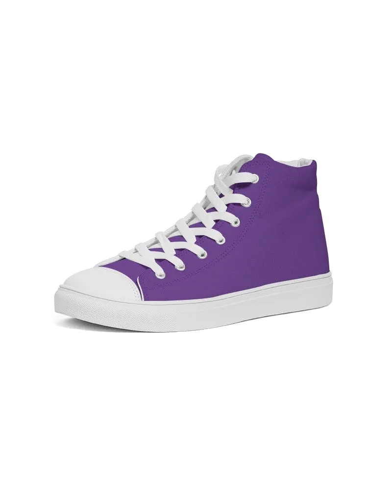 Bright Violet Women's High-top Canvas Sneakers | Women's | Bright Pure Violet | C75M100Y0K0