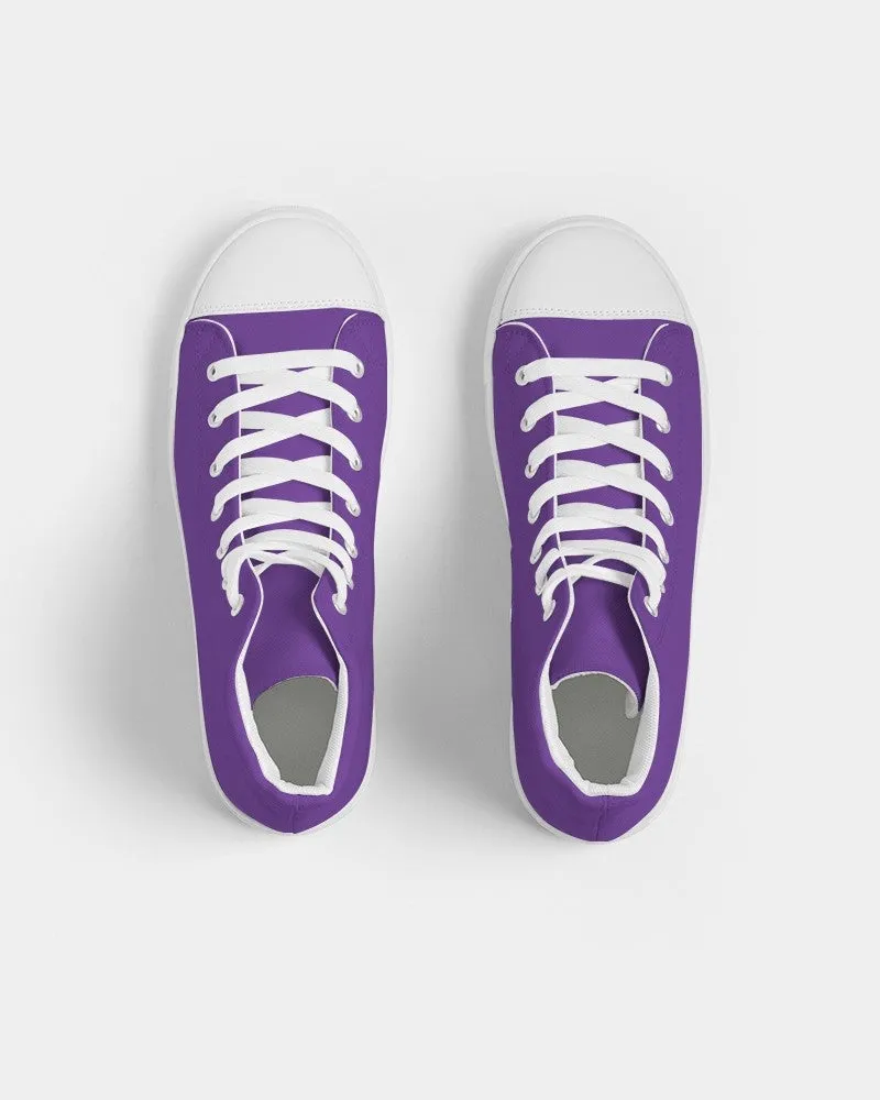 Bright Violet Women's High-top Canvas Sneakers | Women's | Bright Pure Violet | C75M100Y0K0