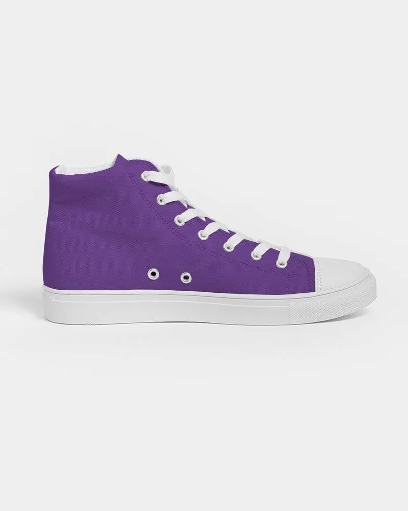 Bright Violet Women's High-top Canvas Sneakers | Women's | Bright Pure Violet | C75M100Y0K0