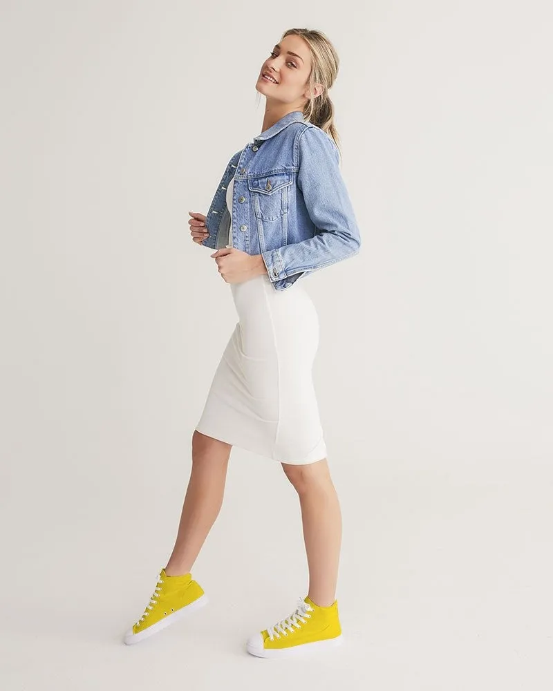 Bright Yellow Women's High-top Canvas Sneakers | Women's | Bright Pure Yellow | C0M12Y100K0