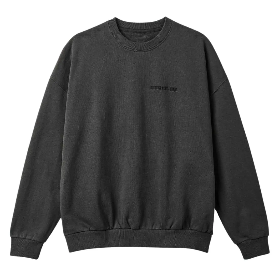 Brixton Embroidered Heavy Weight Crew - Washed Black