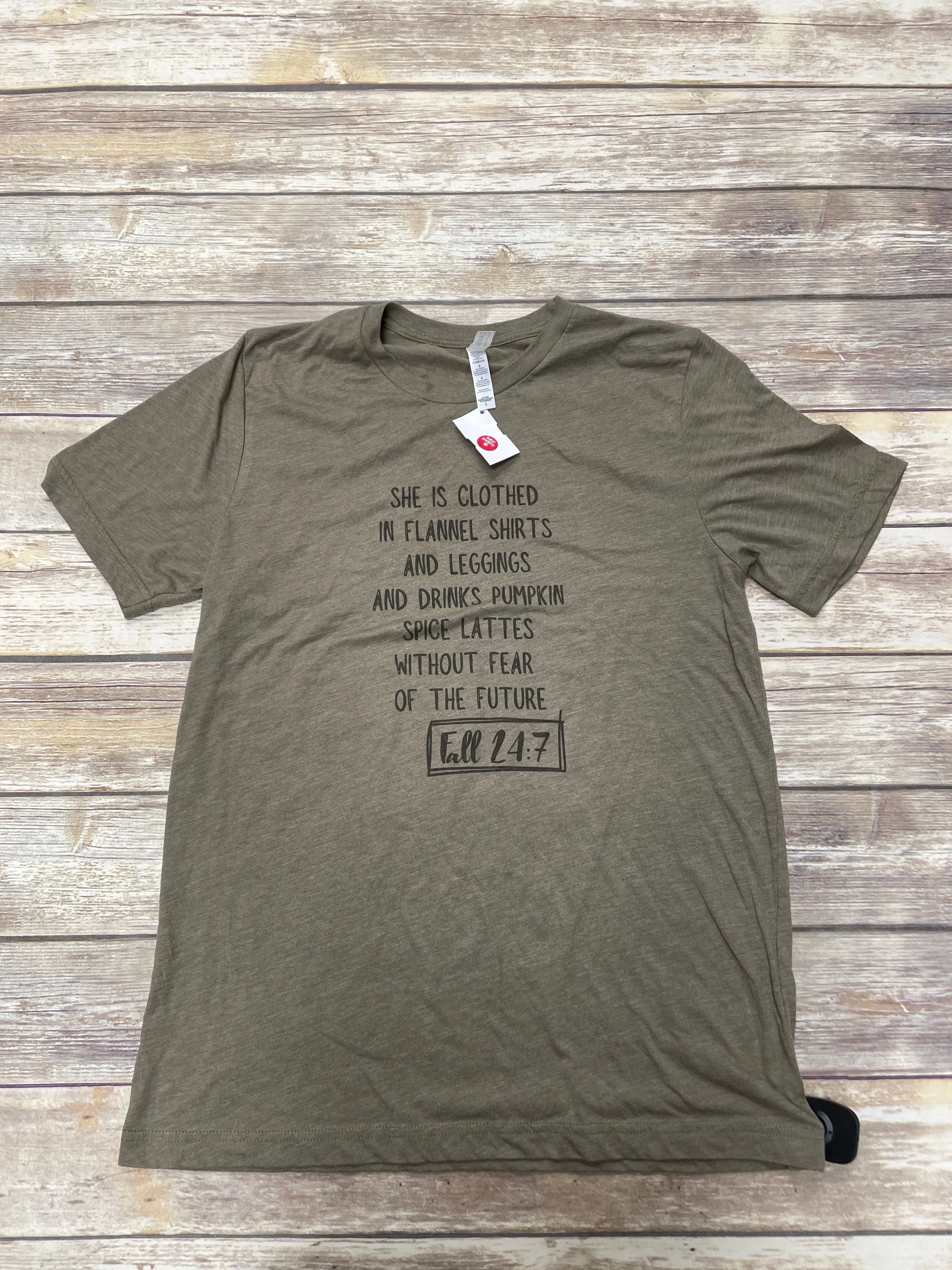 Brown Top Short Sleeve Bella   Canvas, Size L