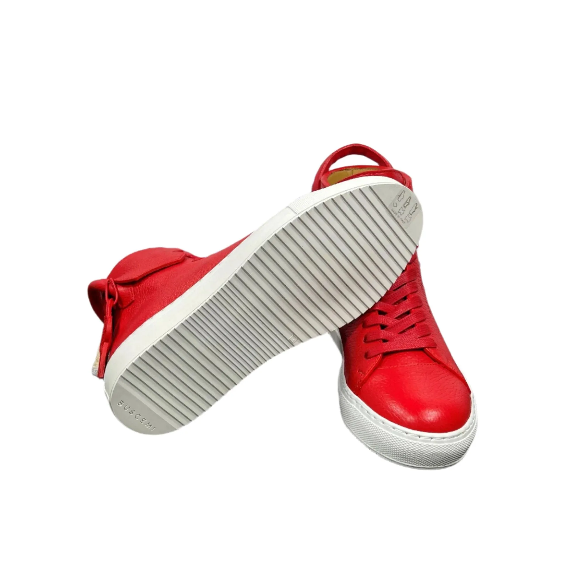 Buscemi  125mm Red/White Leather Sneakers SAMPLE