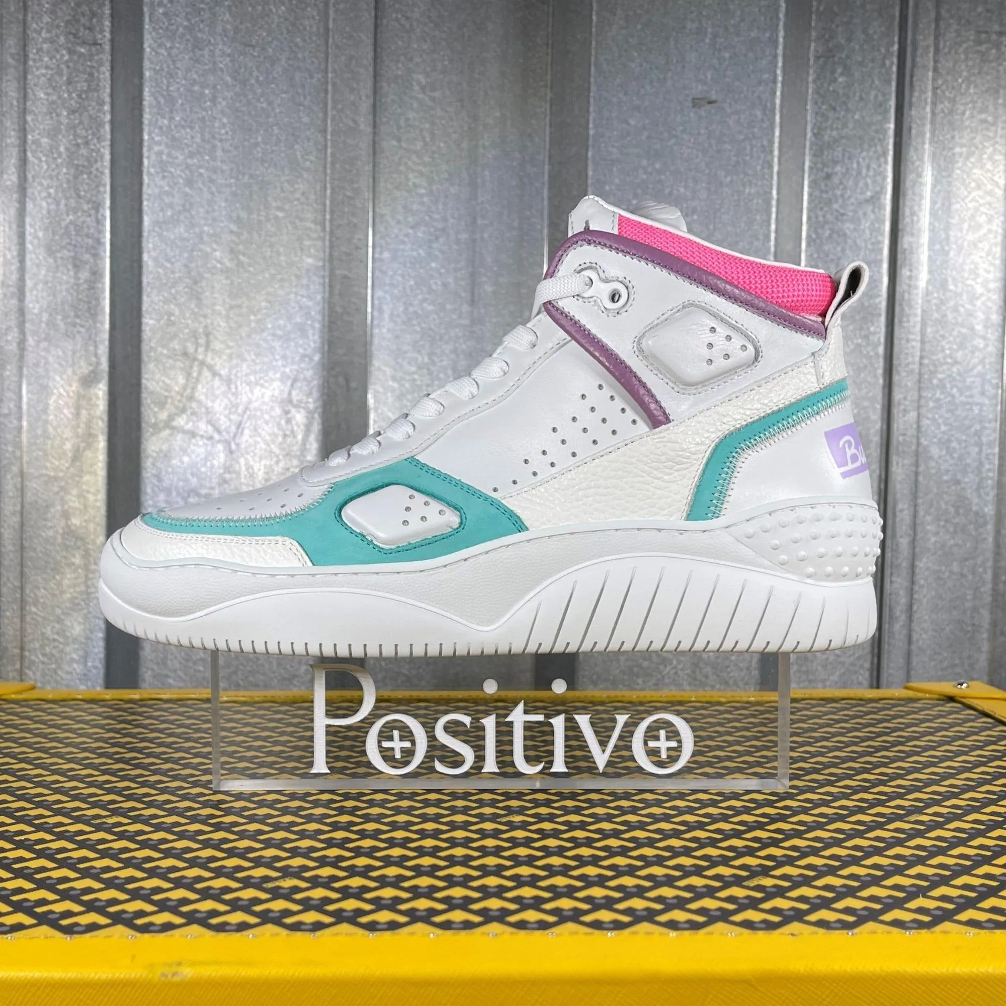 Buscemi Basket White Trio Leather High Top Sneakers