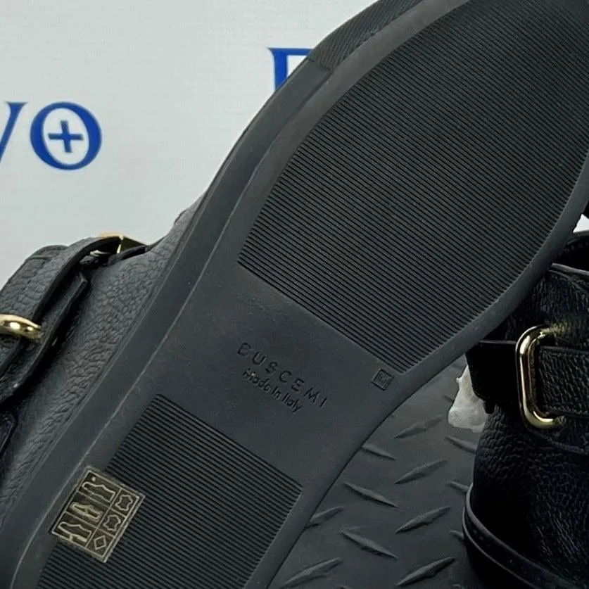 Buscemi Womens 100MM Flat Black Leather Sneakers SAMPLE