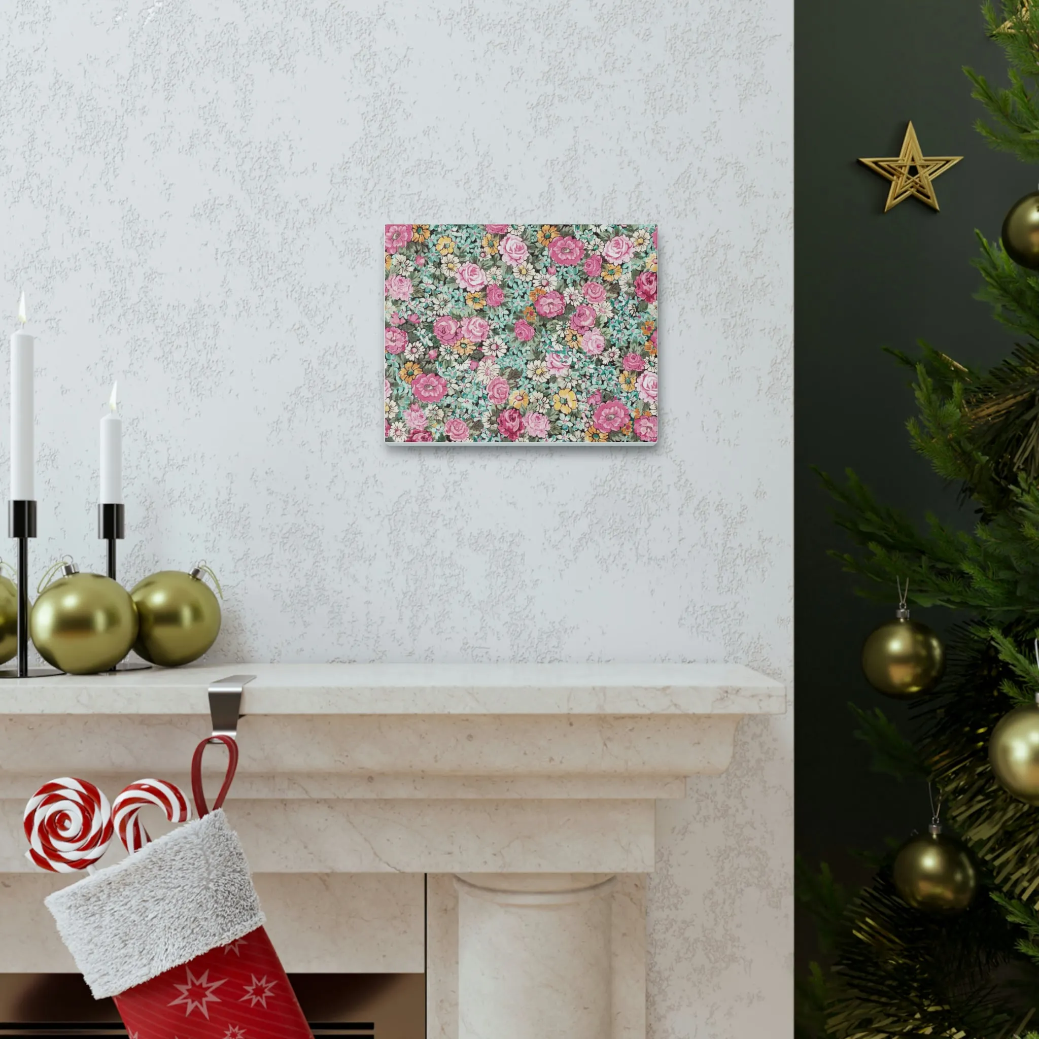 Canvas Gallery Wraps / bright pink floral