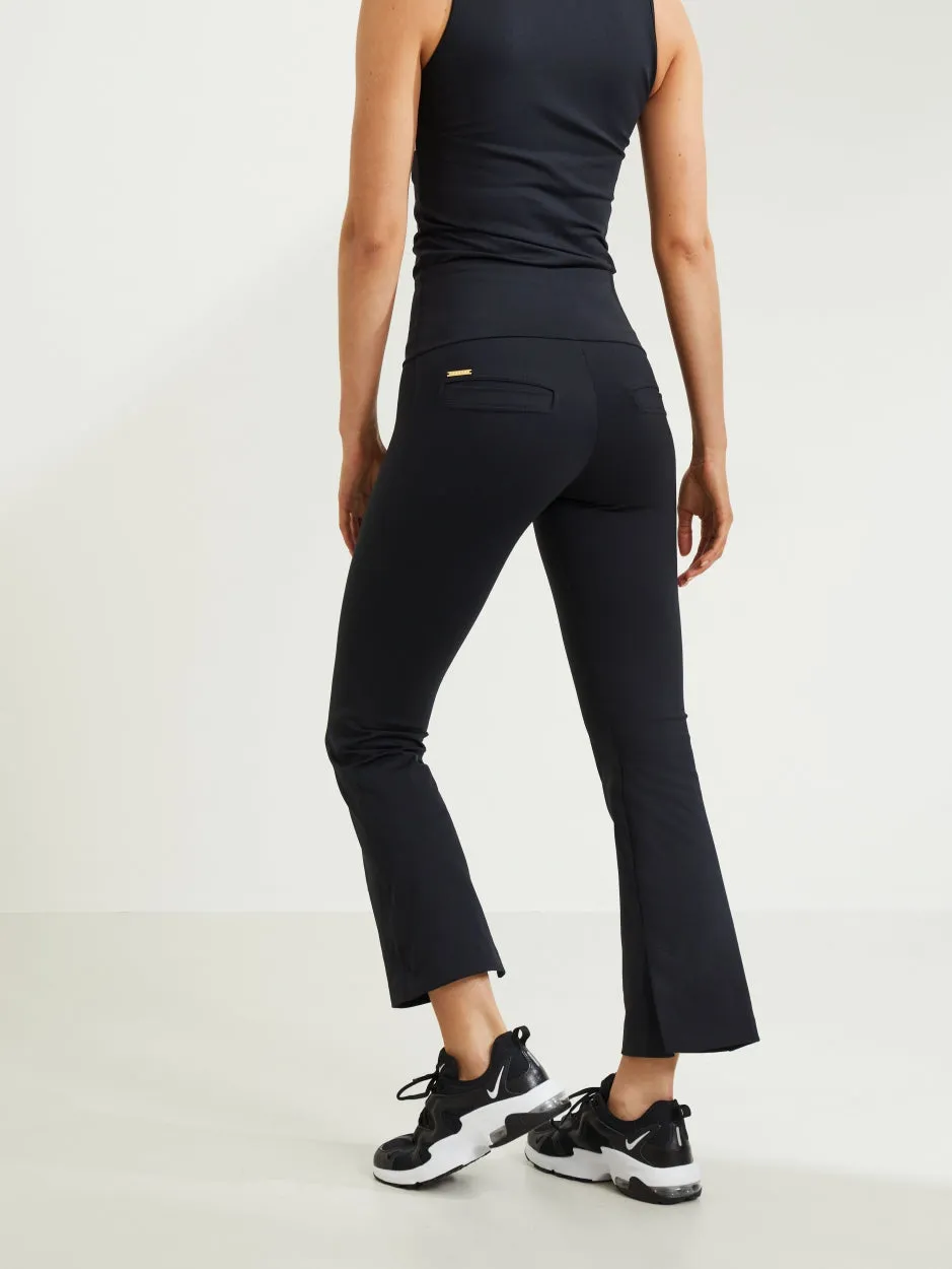 Celine Cropped Leggings Flared | Black