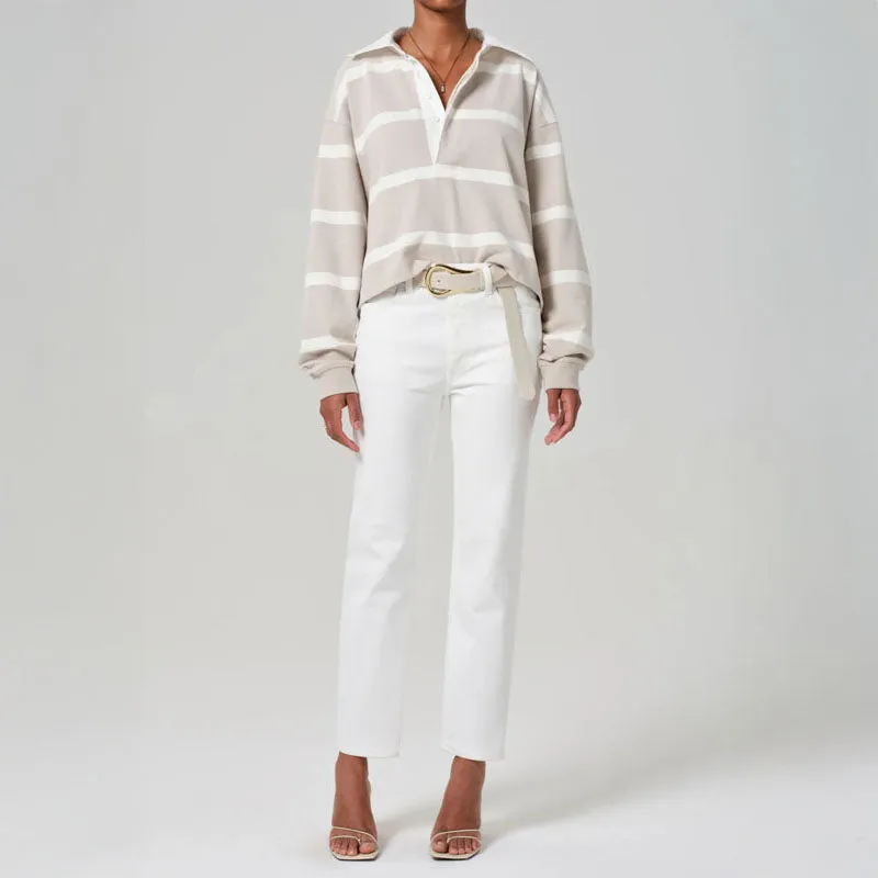 CITIZENS OF HUMANITY Aris Rugby Shirt in Sndatlas/Pmina Stripe