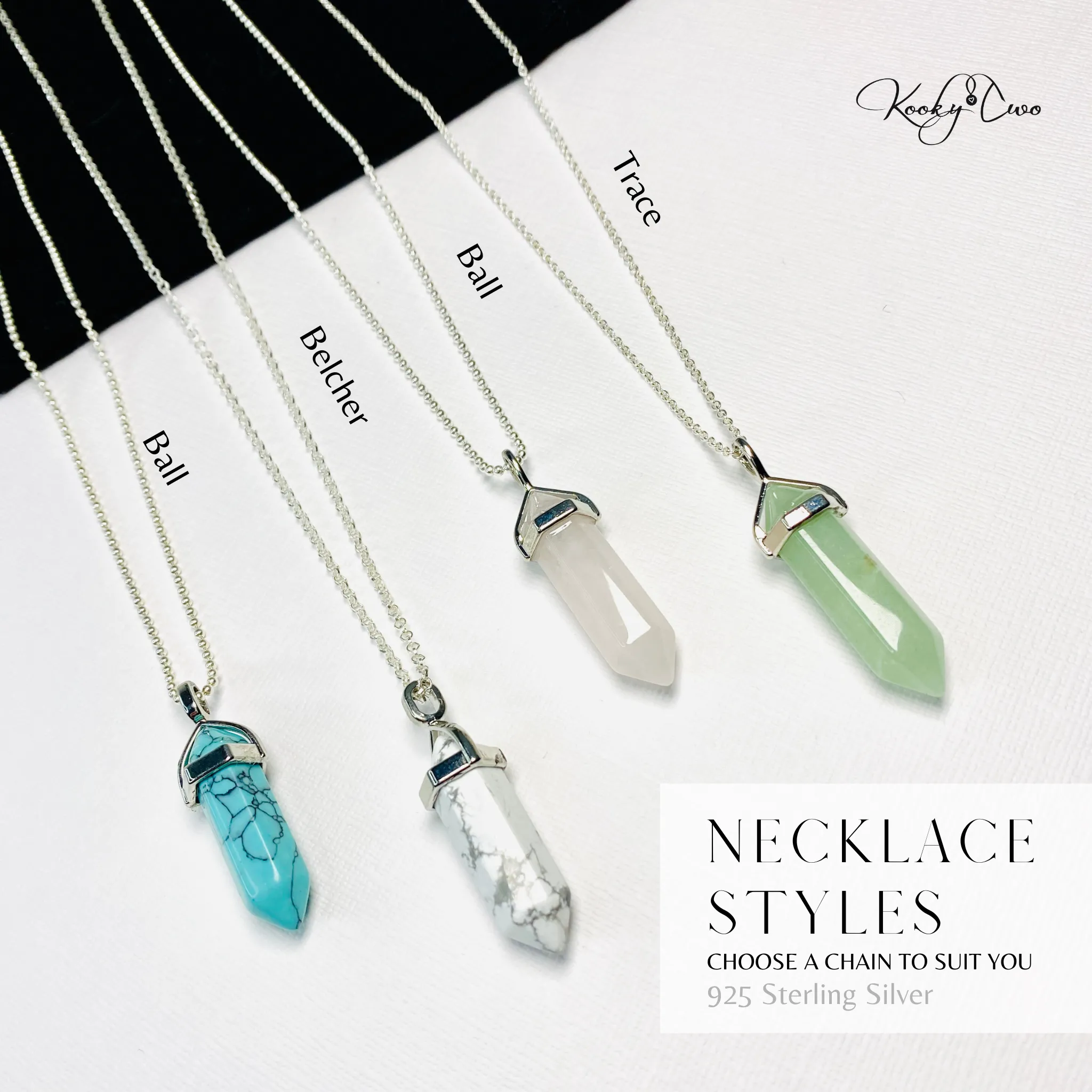 CONFIDENCE | Deep Blue Sparkling Point Necklace Sterling Silver