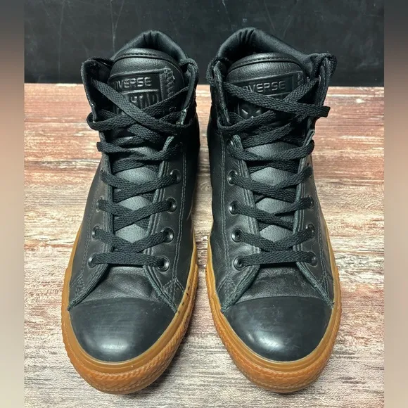 Converse | VGUC High Top Leather All-Stars Gum Soles, Size 9.5