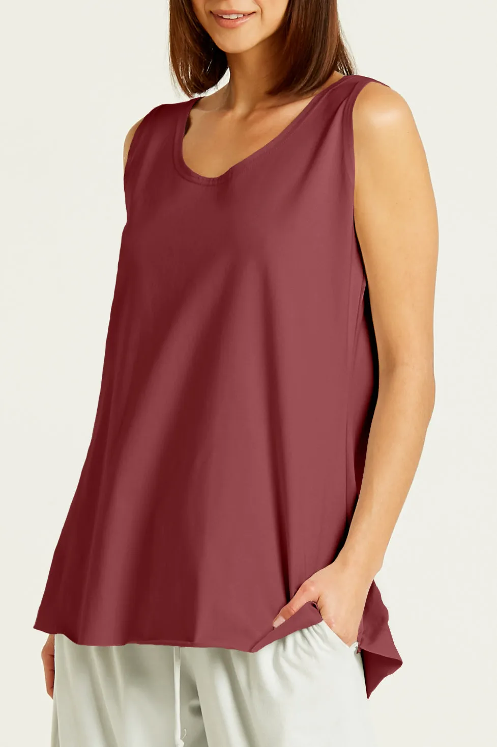 Cotton Lycra Shirttail Tank