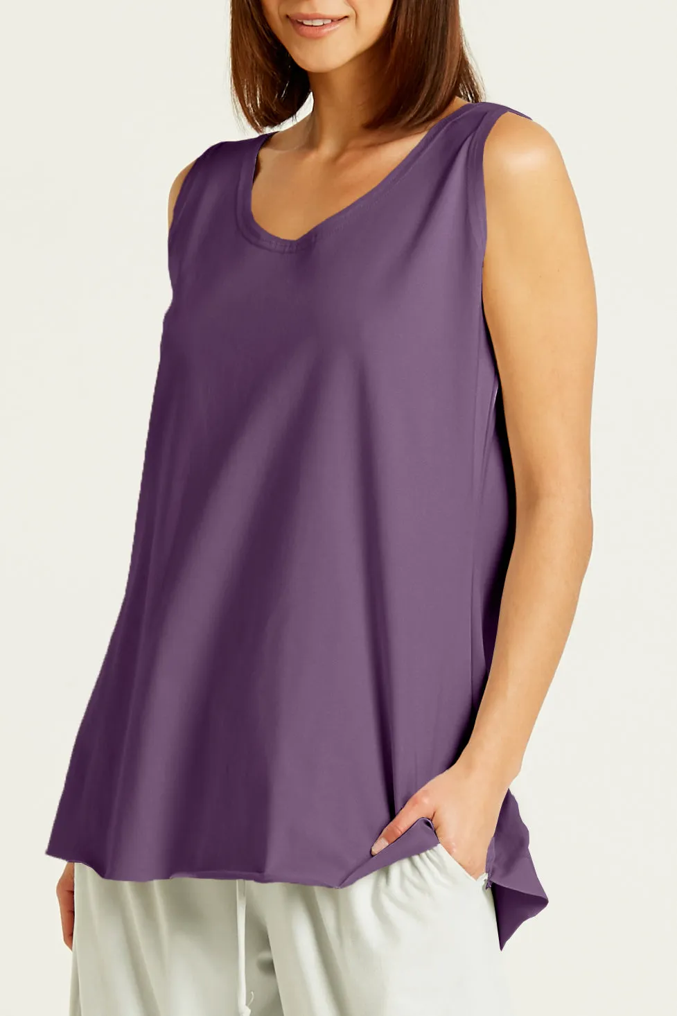 Cotton Lycra Shirttail Tank