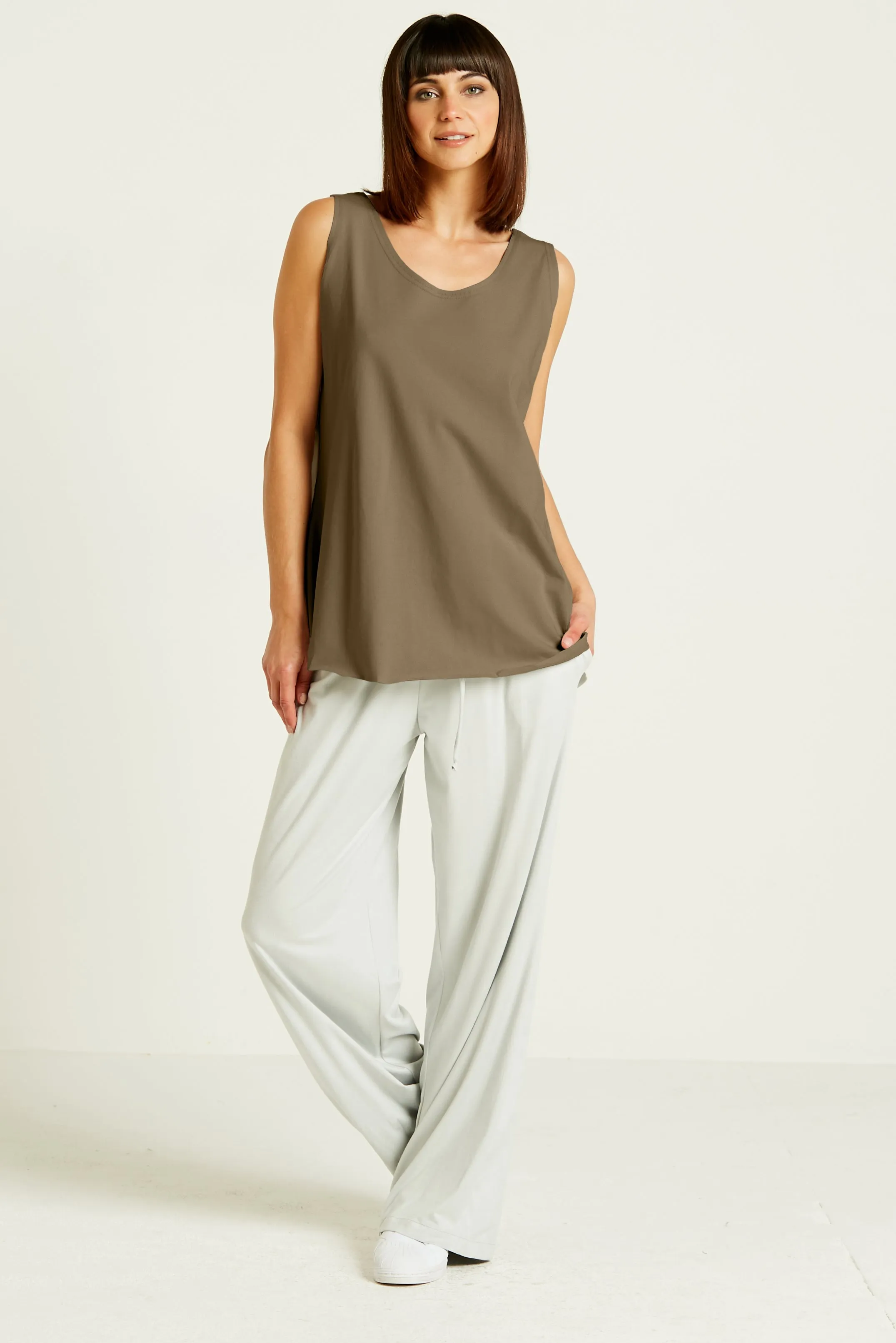 Cotton Lycra Shirttail Tank