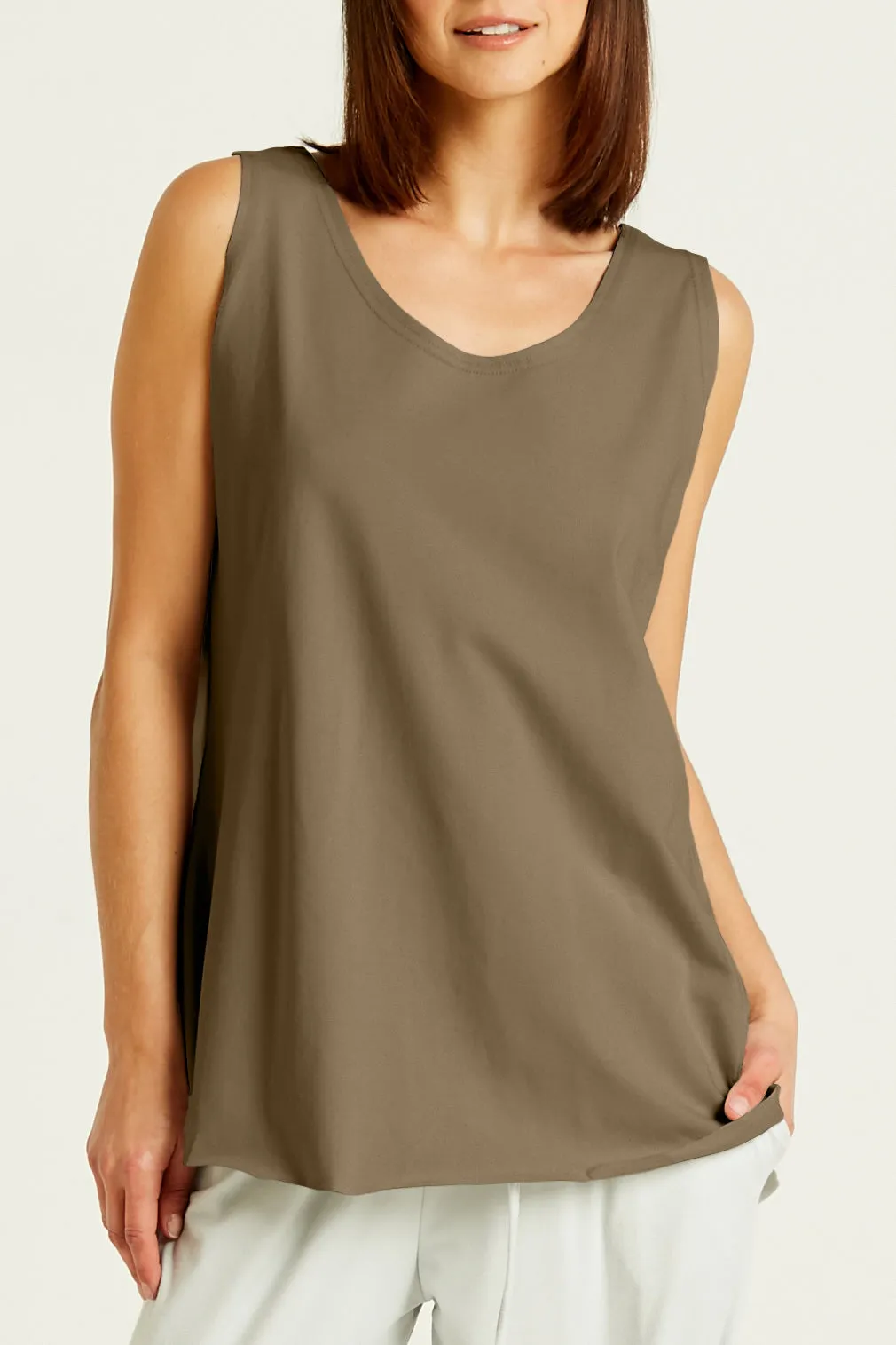 Cotton Lycra Shirttail Tank