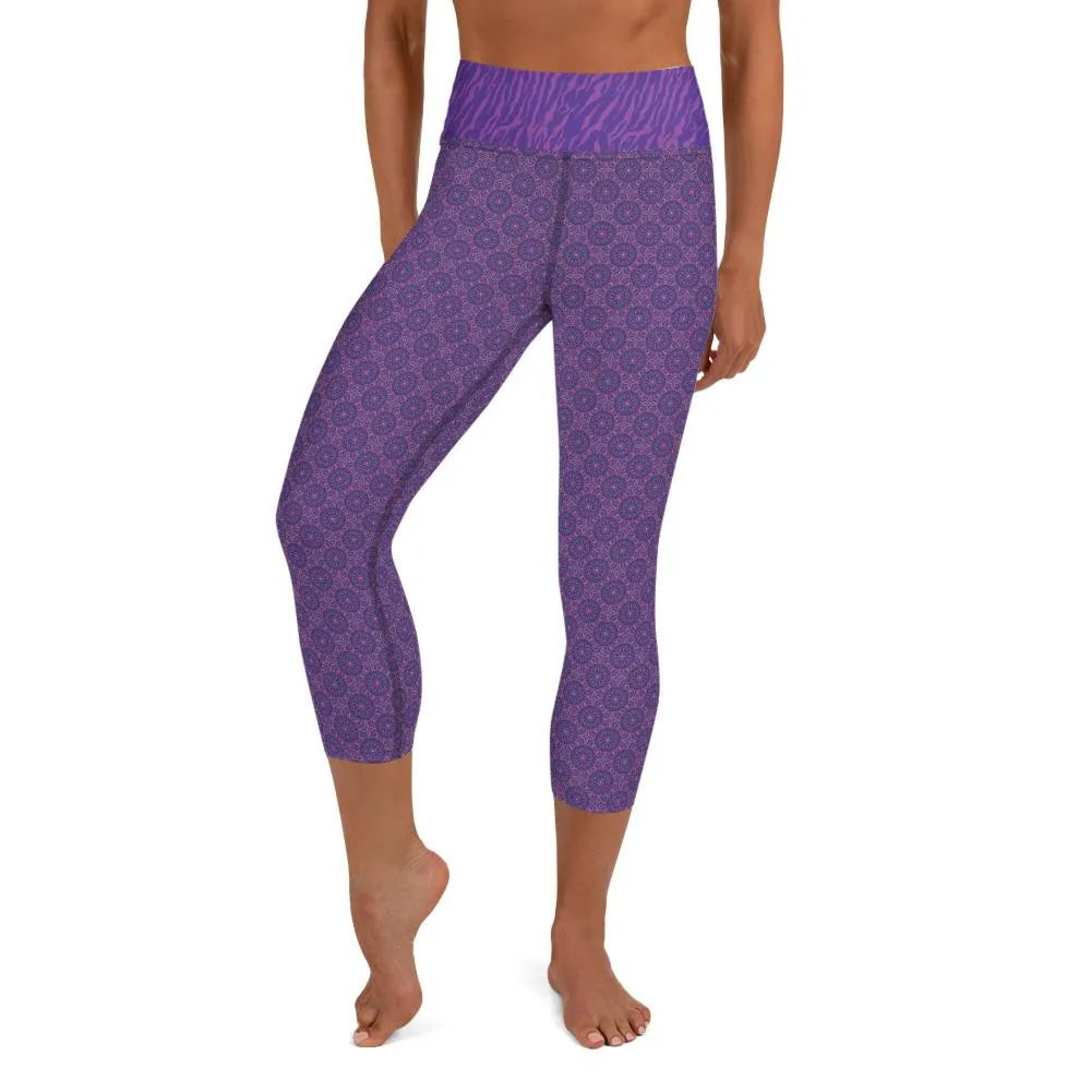 Crazy-Ass Leggings - Purple Zebra - Yoga Capri Leggings
