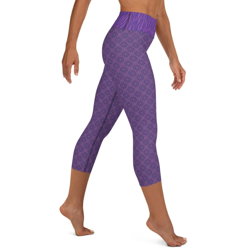 Crazy-Ass Leggings - Purple Zebra - Yoga Capri Leggings