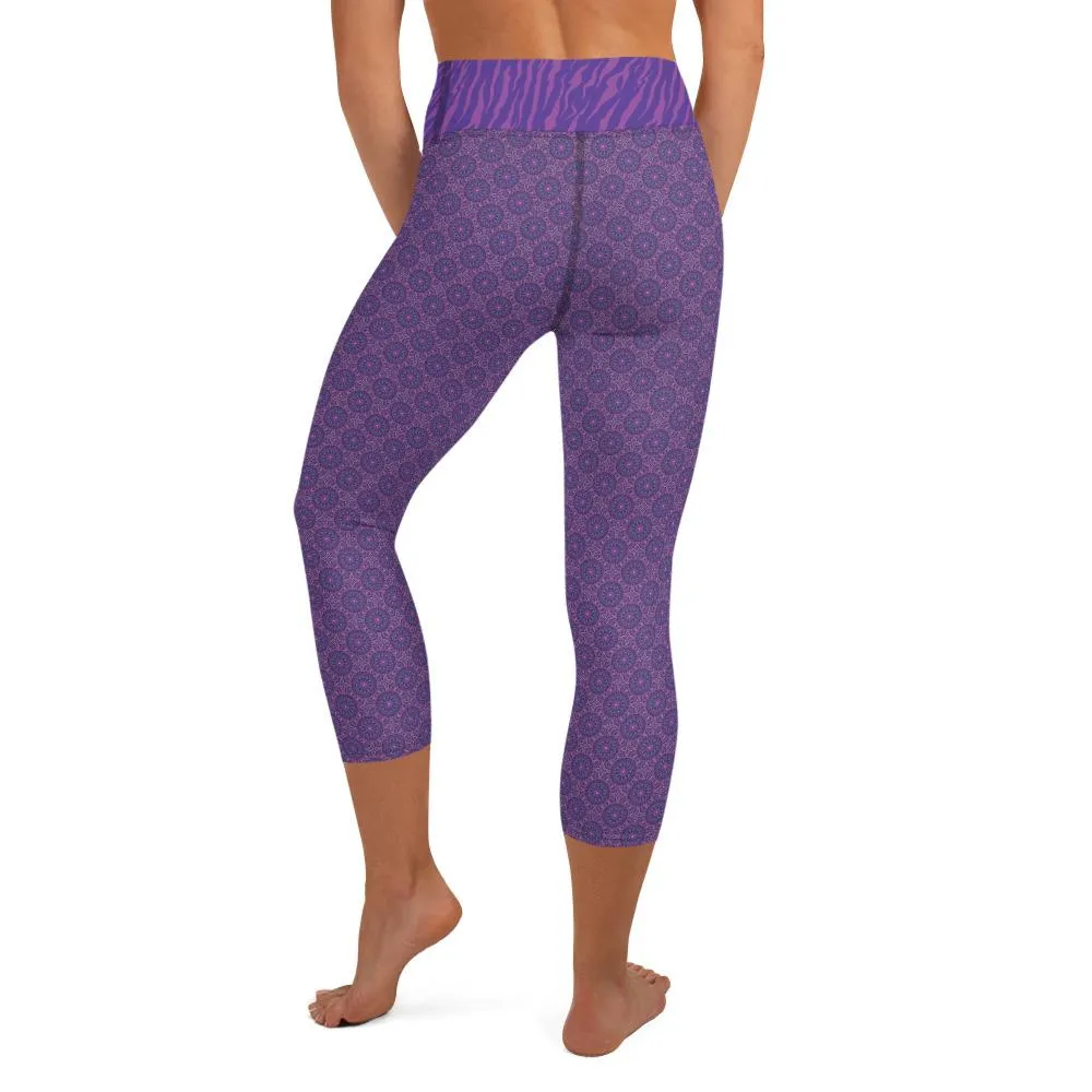 Crazy-Ass Leggings - Purple Zebra - Yoga Capri Leggings