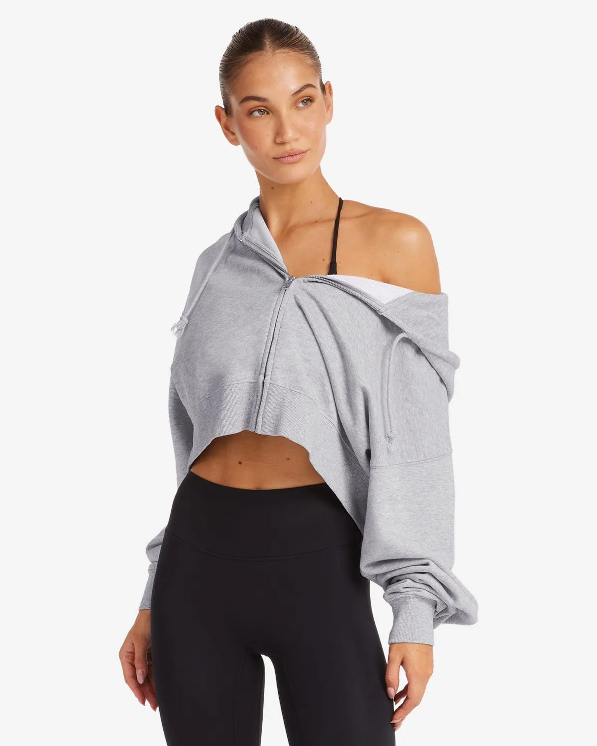 Cropped Boyfriend Zip Hoodie | Soul Marl