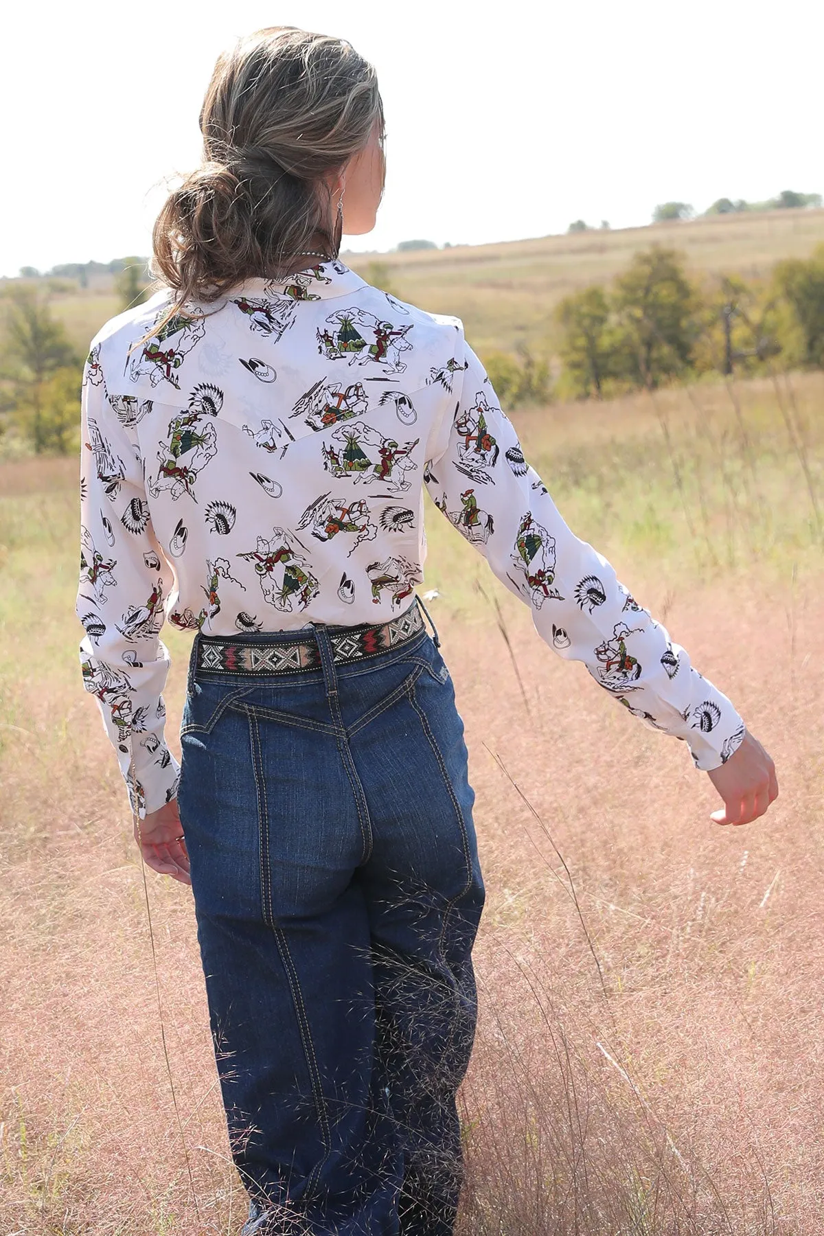 Cruel Women's Cream Western Button Down Shirt