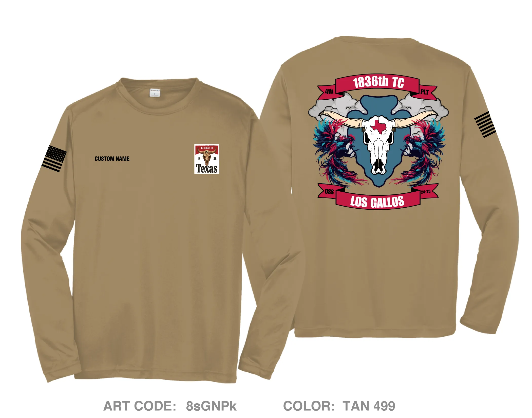 CUSTOM 4th Plt 1836th Combat HET Co Hi-Tech Performance Unisex LS Tee - 8sGNPk