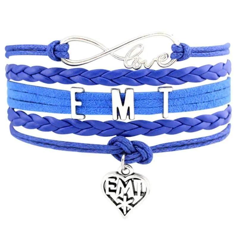 Cute Leather Charm EMS/EMT Bracelet!