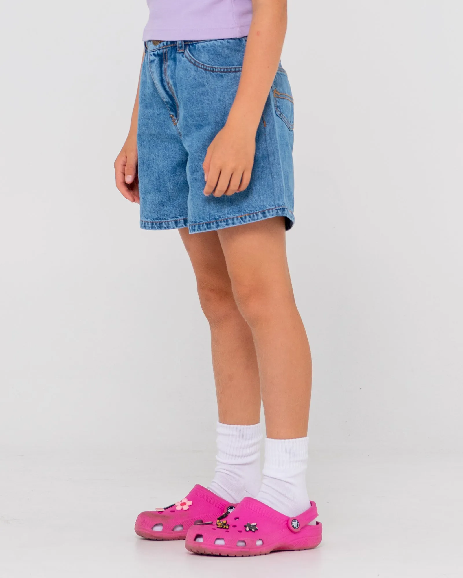Cyprus High Waisted Denim Short Girls