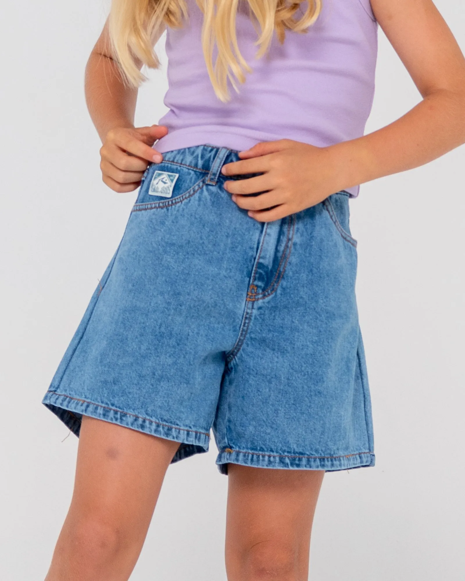 Cyprus High Waisted Denim Short Girls