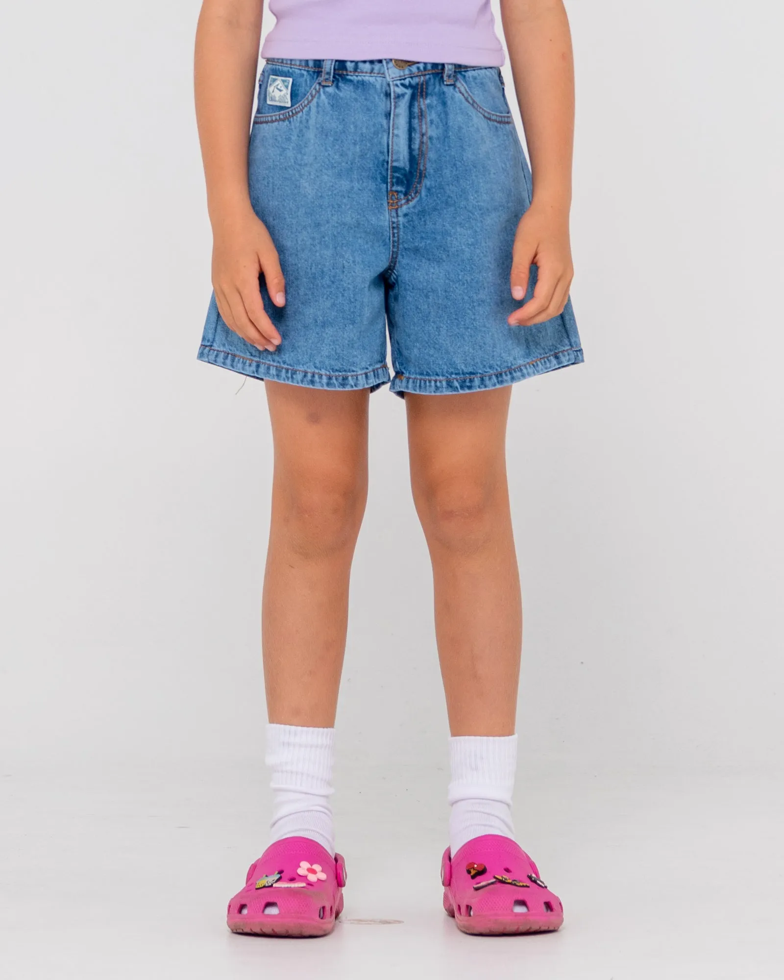 Cyprus High Waisted Denim Short Girls