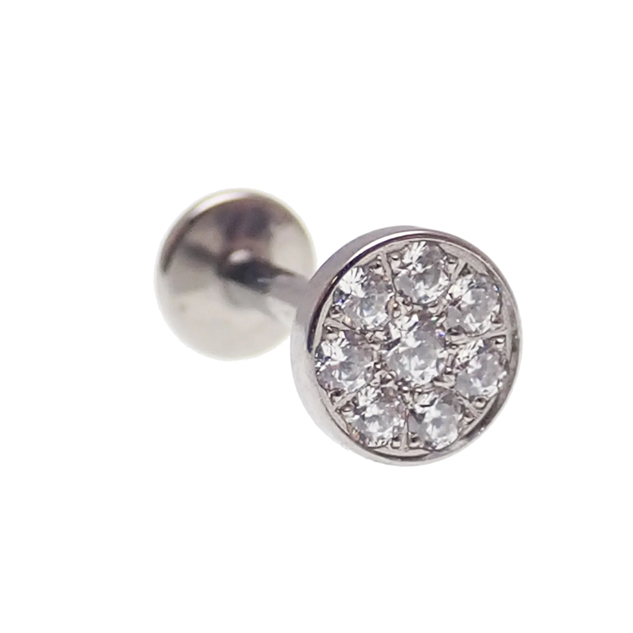 CZ Cluster Disc Push Fit Flat Back 14g, 16g, 18g, 20g