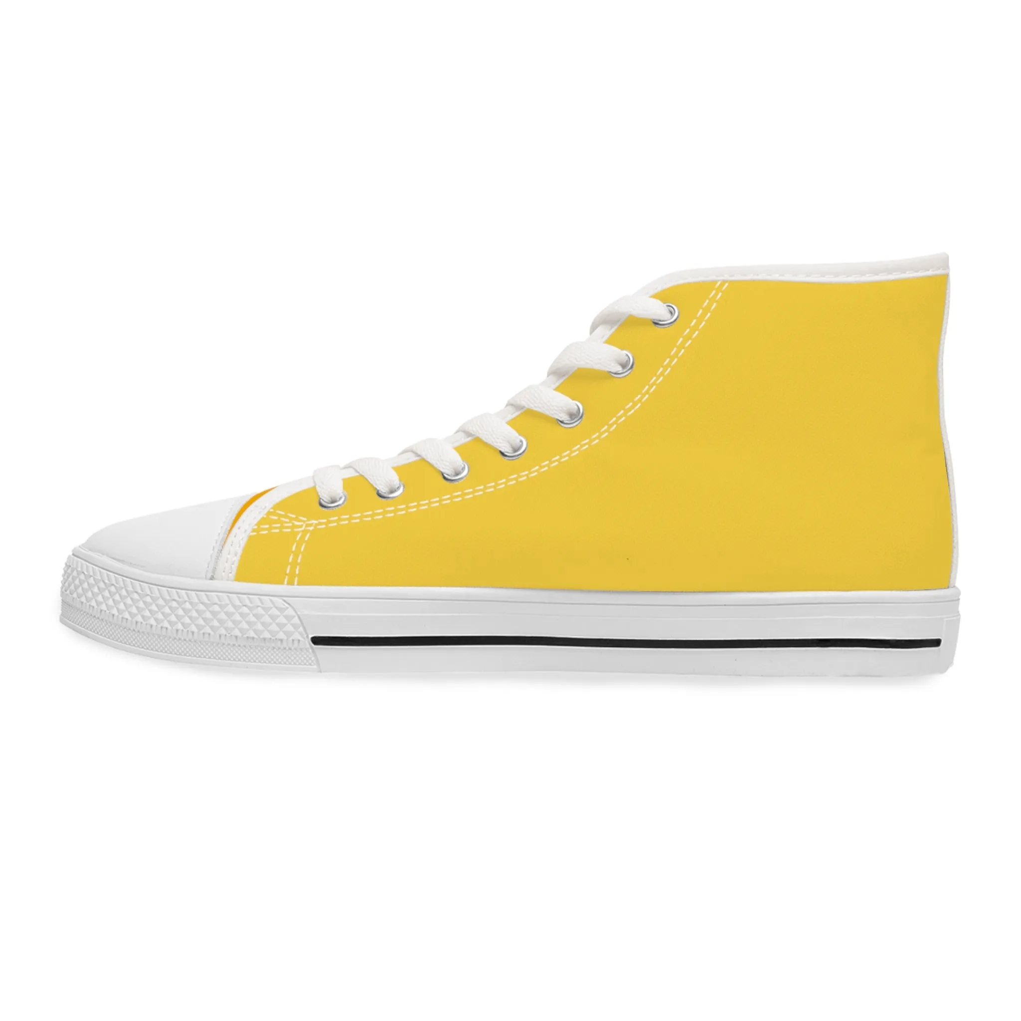 Daffodil Ladies' Two-Tone High Top Sneakers - Golden Glow with Every Step - Bright Your Day in Daffodil Delight!
