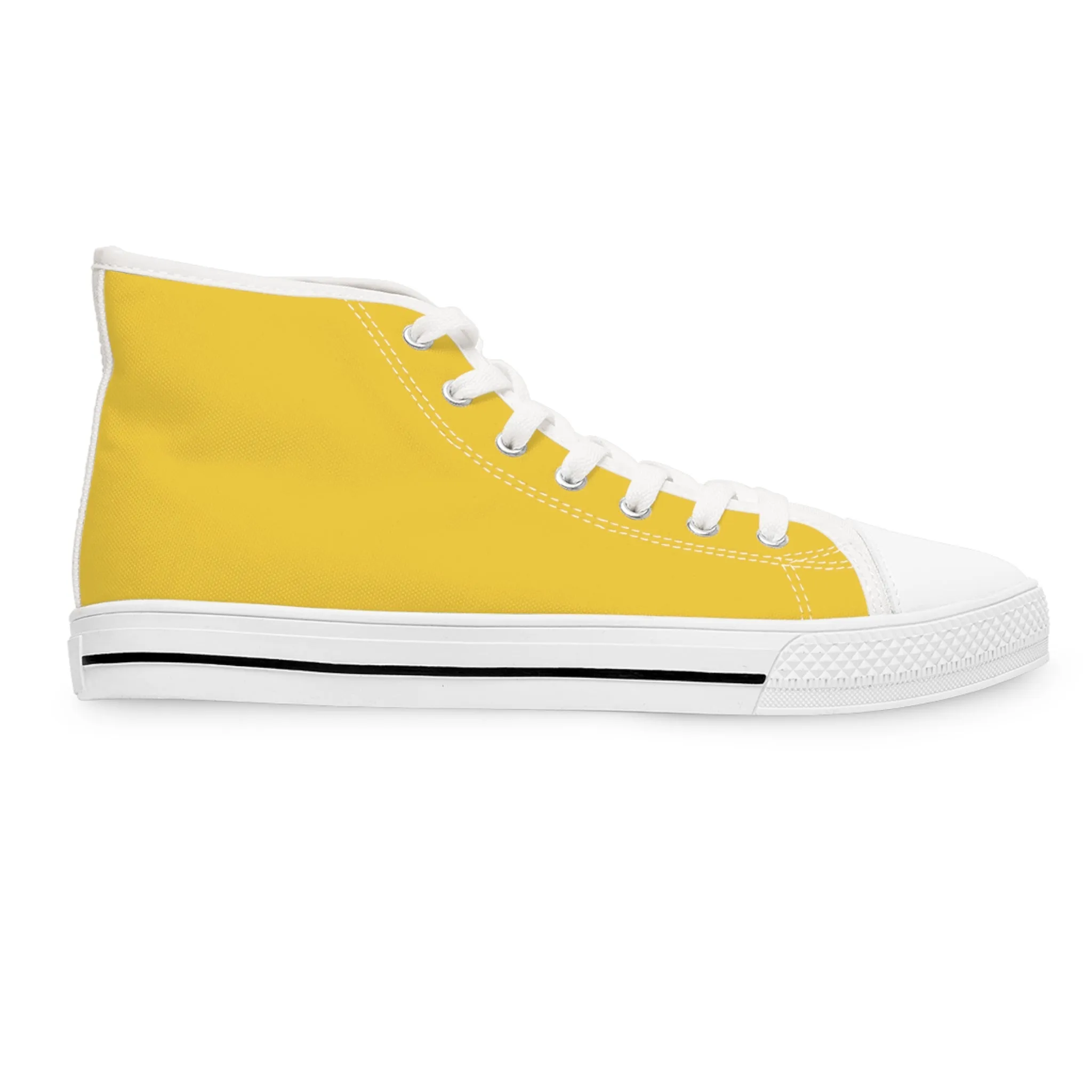 Daffodil Ladies' Two-Tone High Top Sneakers - Golden Glow with Every Step - Bright Your Day in Daffodil Delight!