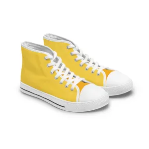 Daffodil Ladies' Two-Tone High Top Sneakers - Golden Glow with Every Step - Bright Your Day in Daffodil Delight!