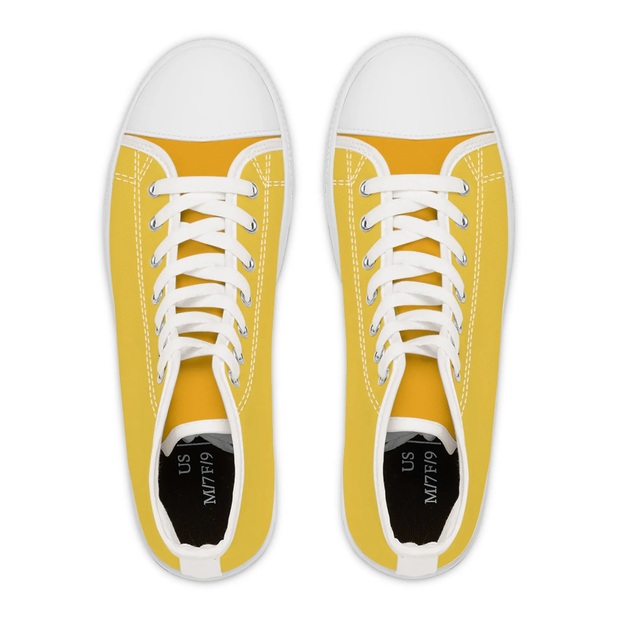 Daffodil Ladies' Two-Tone High Top Sneakers - Golden Glow with Every Step - Bright Your Day in Daffodil Delight!