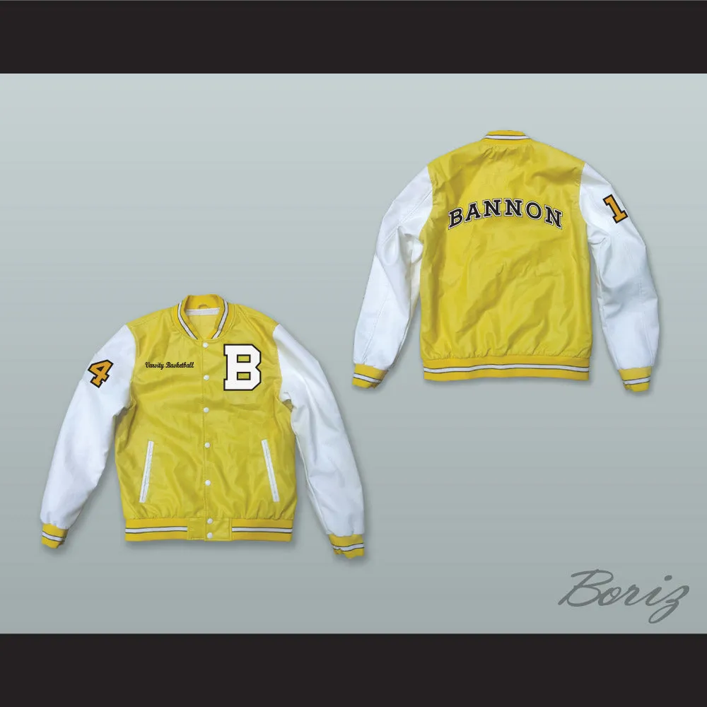Deaundre Davis 14 Bannon High School Yellow and White Lab Leather Varsity Letterman Jacket