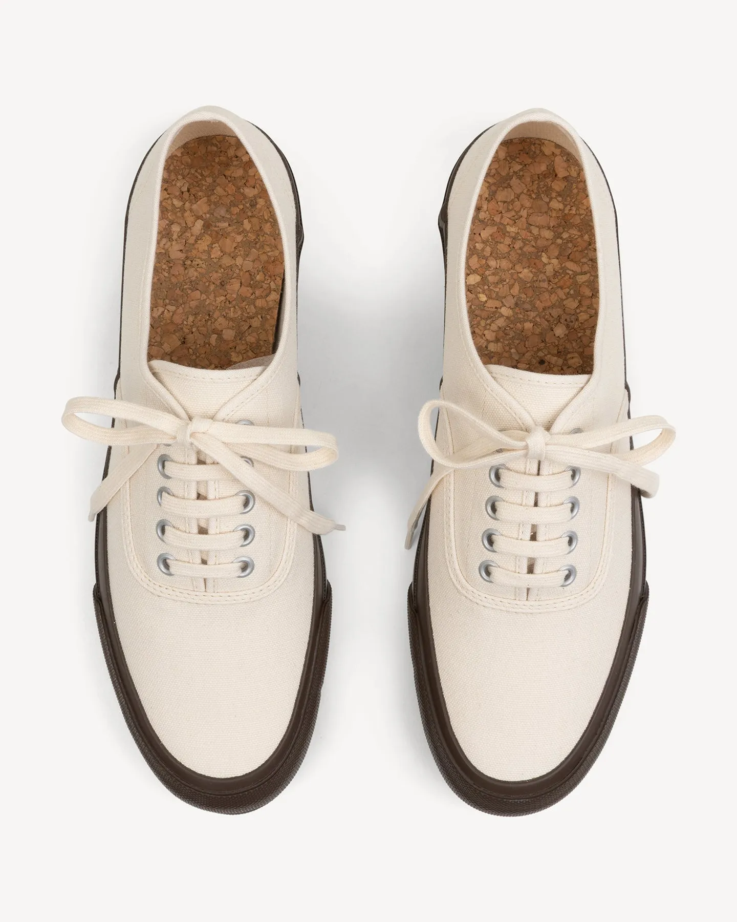 Doek Ecru/Brown Canvas Tennis Sneakers