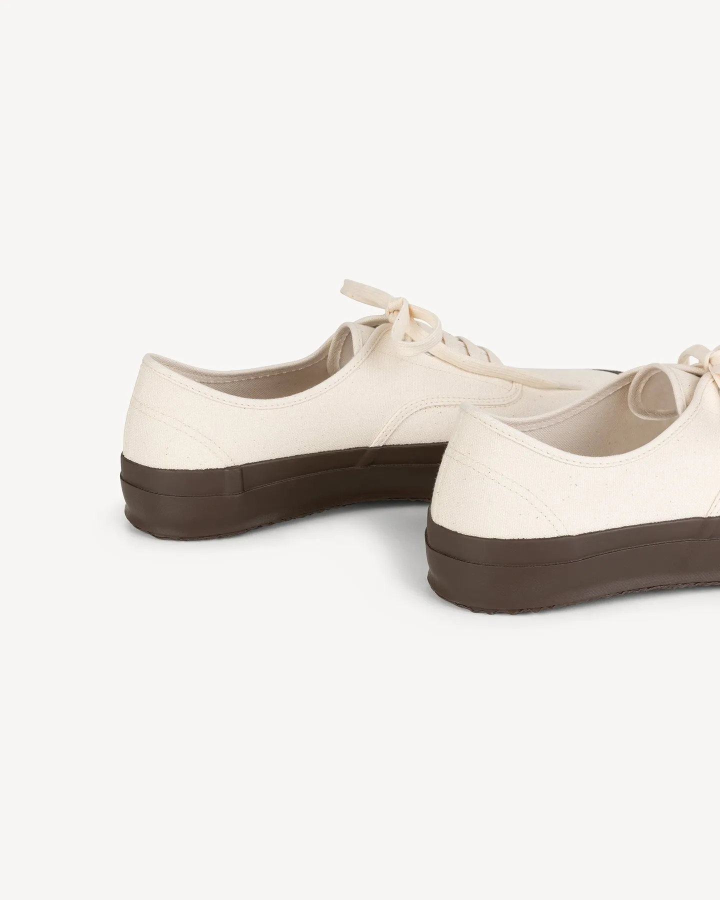 Doek Ecru/Brown Canvas Tennis Sneakers