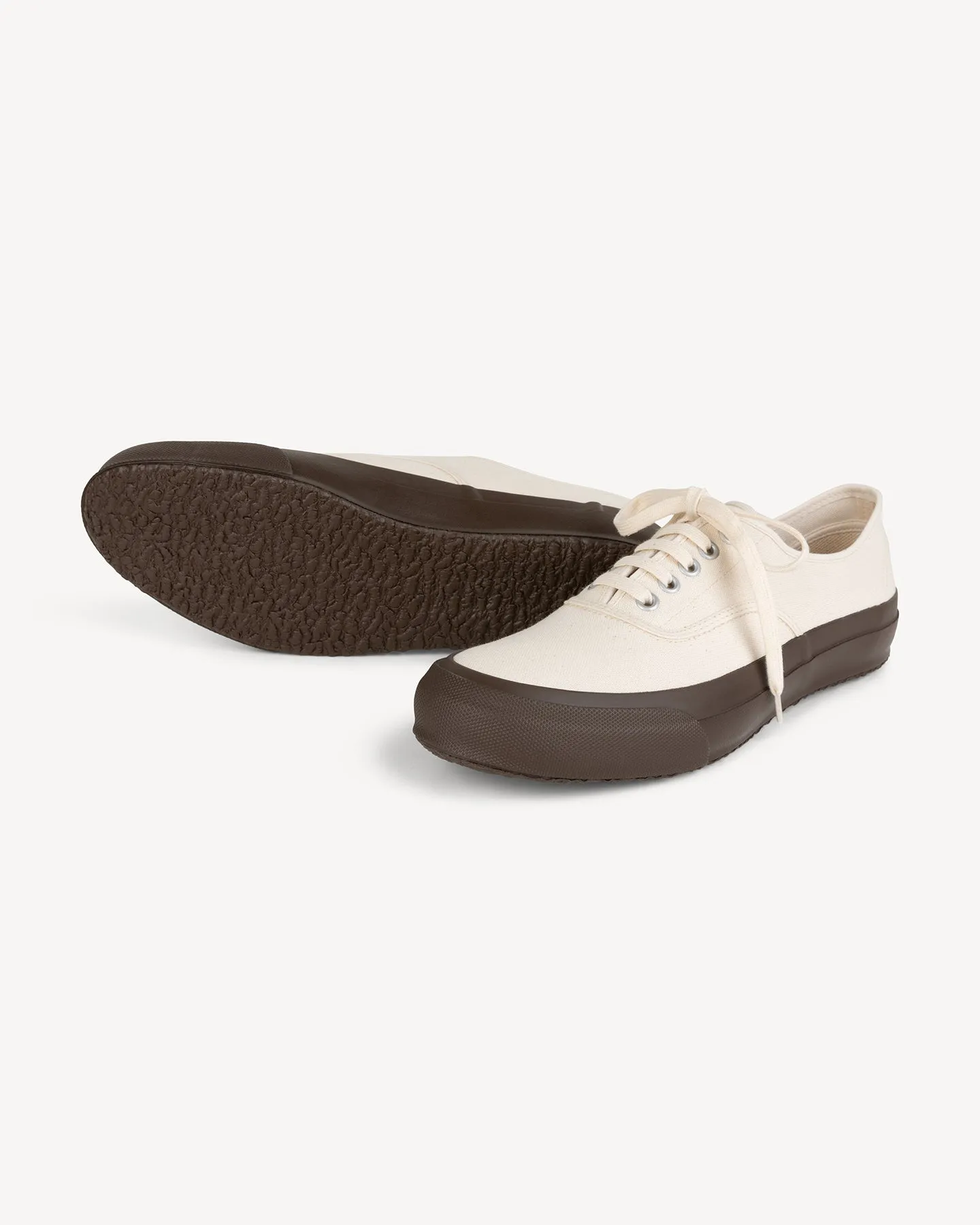 Doek Ecru/Brown Canvas Tennis Sneakers