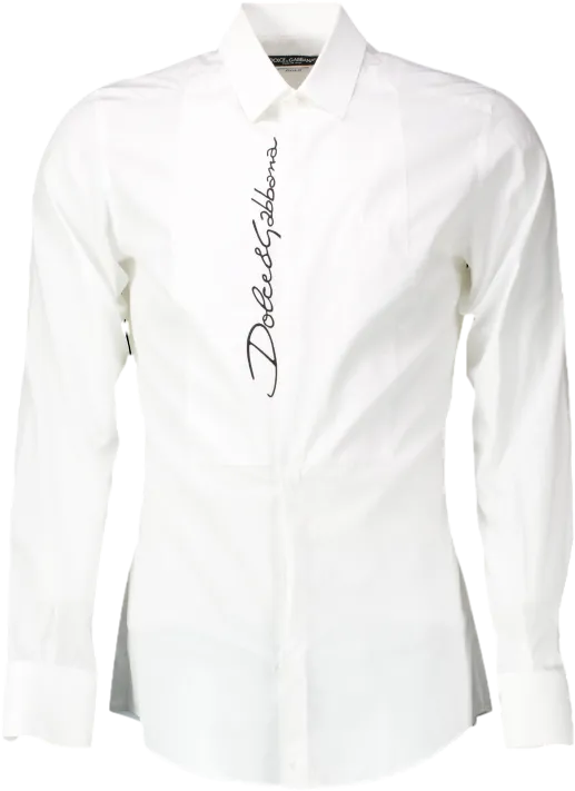 Dolce & Gabbana White Logo-embroidered Shirt UK S