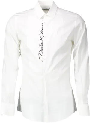 Dolce & Gabbana White Logo-embroidered Shirt UK S