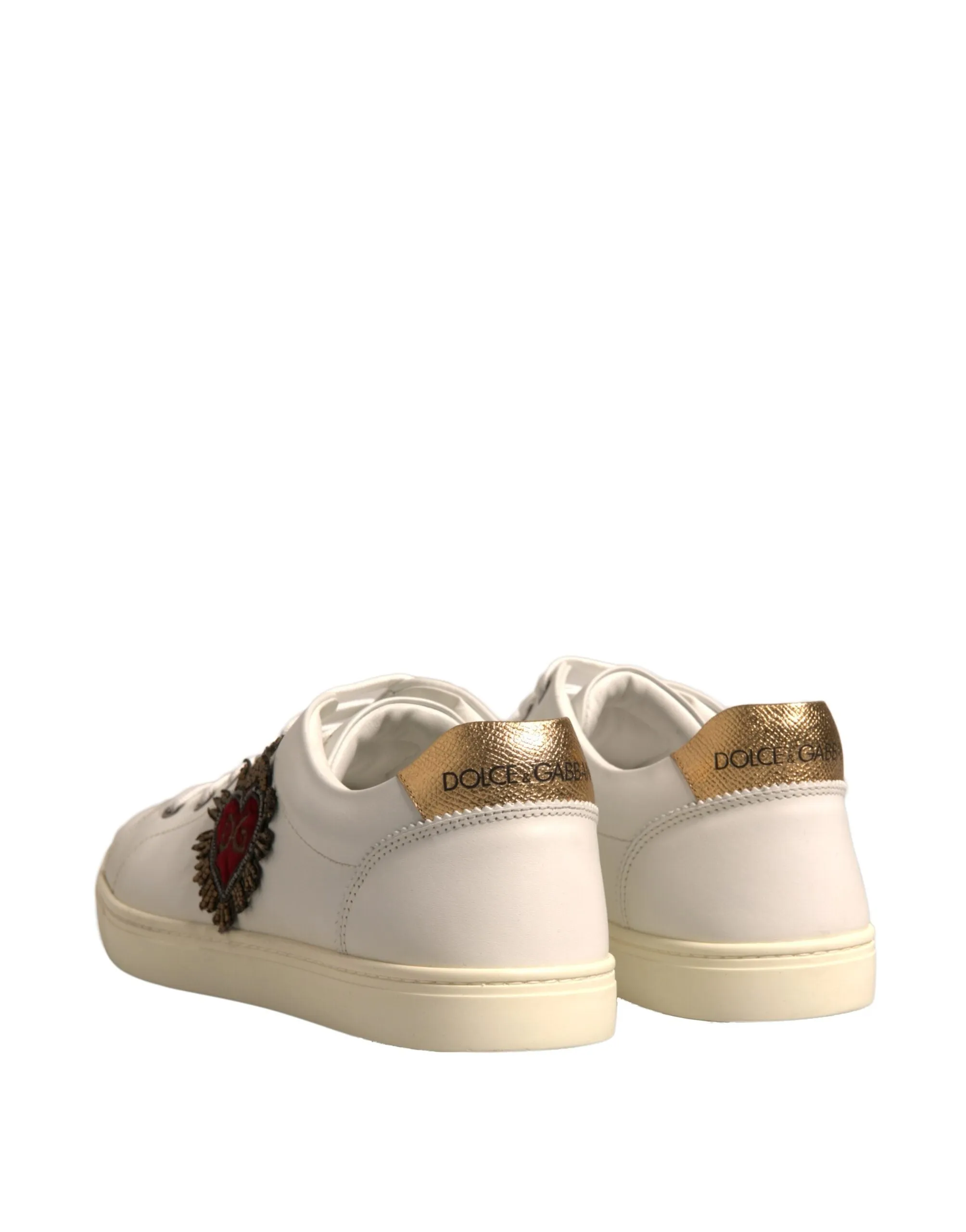 Dolce&Gabbana Men Beige Sneakers Leather Embellished Casual Trainer Shoes EUR 43