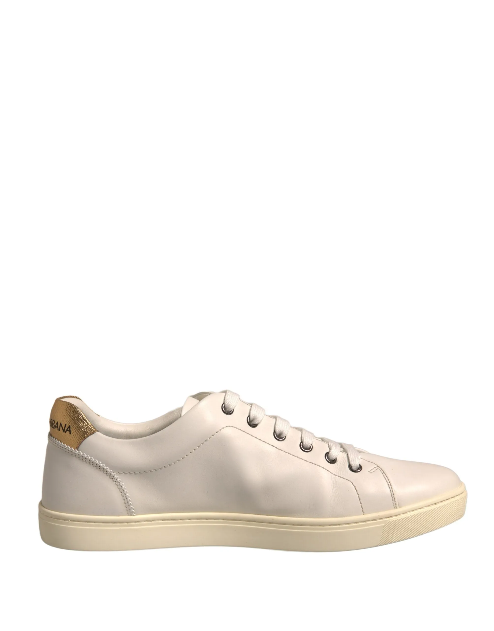 Dolce&Gabbana Men Beige Sneakers Leather Embellished Casual Trainer Shoes EUR 43
