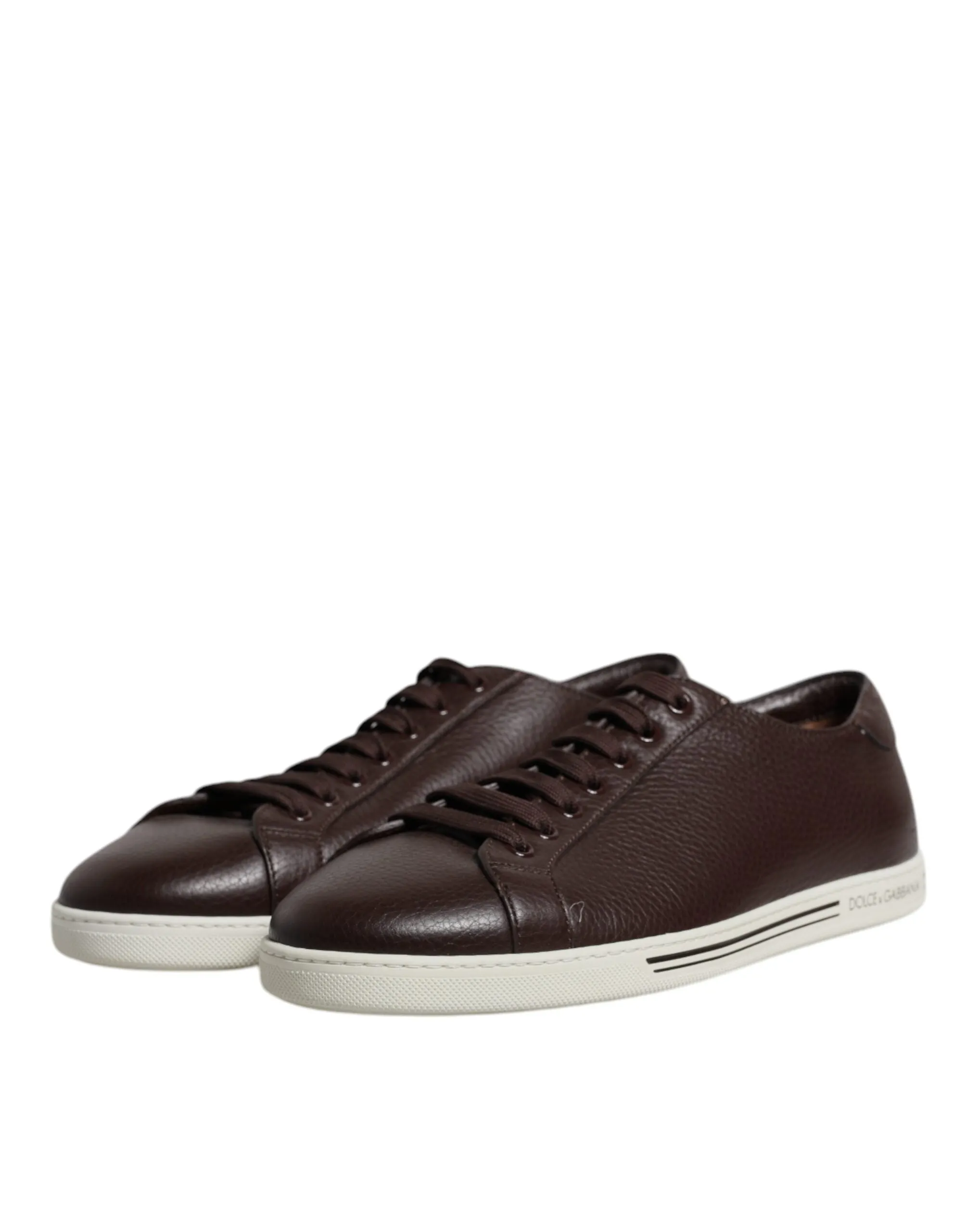 Dolce&Gabbana Men Black Sneakers Leather Low Top Lace Up Casual Trainer Shoes