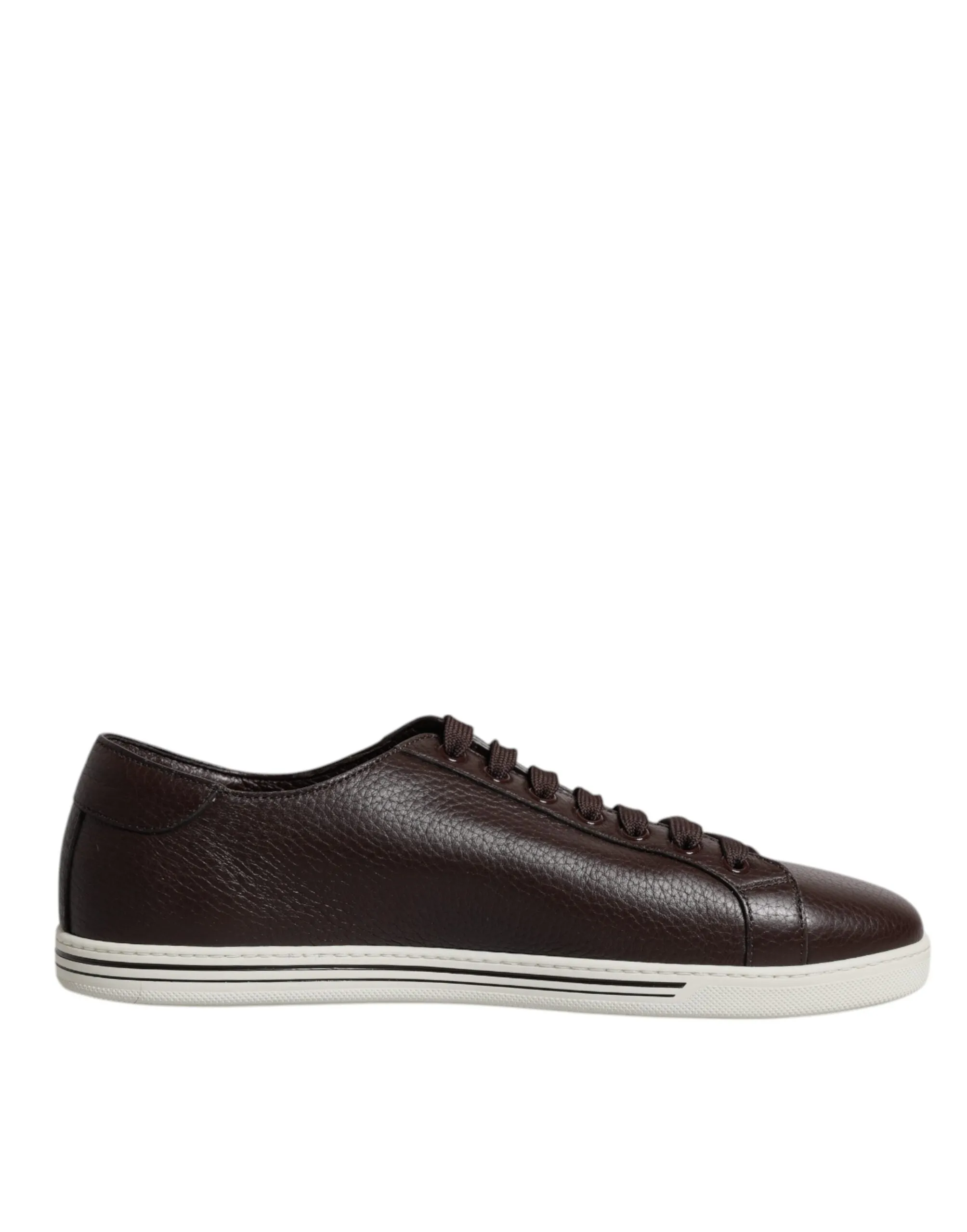 Dolce&Gabbana Men Black Sneakers Leather Low Top Lace Up Casual Trainer Shoes