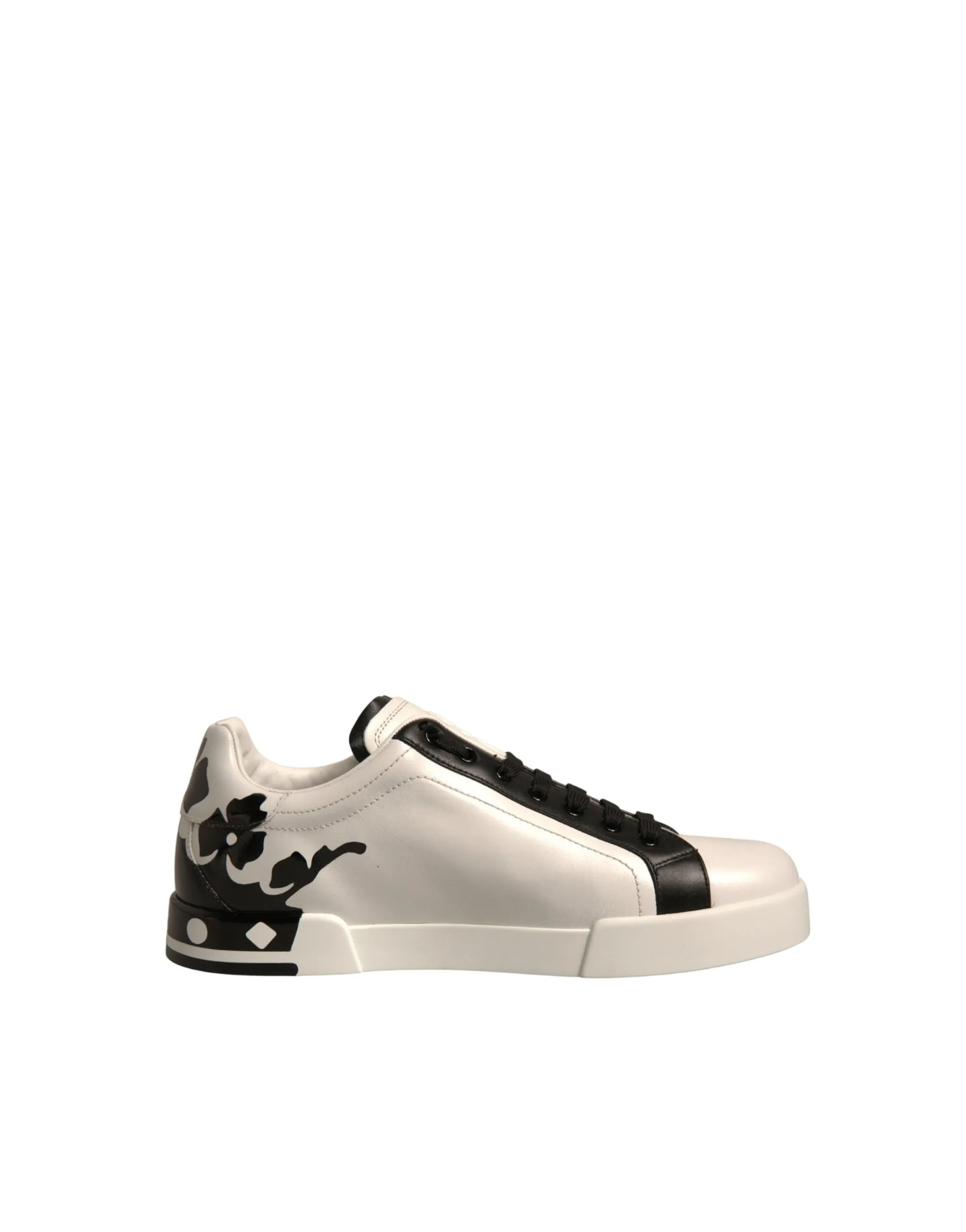 Dolce&Gabbana Men White Sneakers Leather Crown Print Casual Trainer Shoes EUR 42