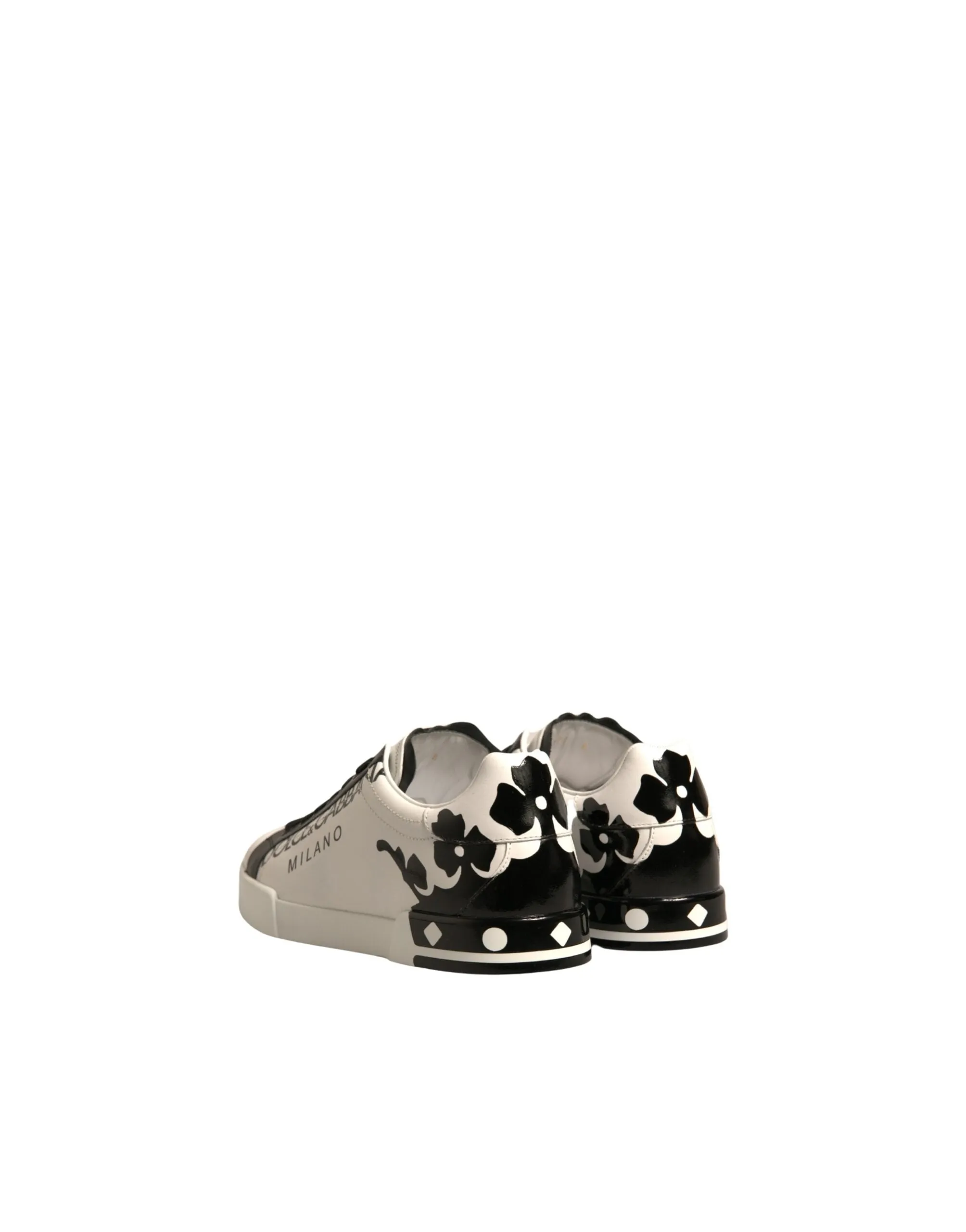 Dolce&Gabbana Men White Sneakers Leather Crown Print Casual Trainer Shoes EUR 42