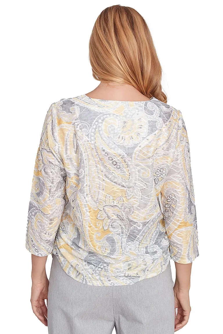 Dress Code Paisley Texture Top