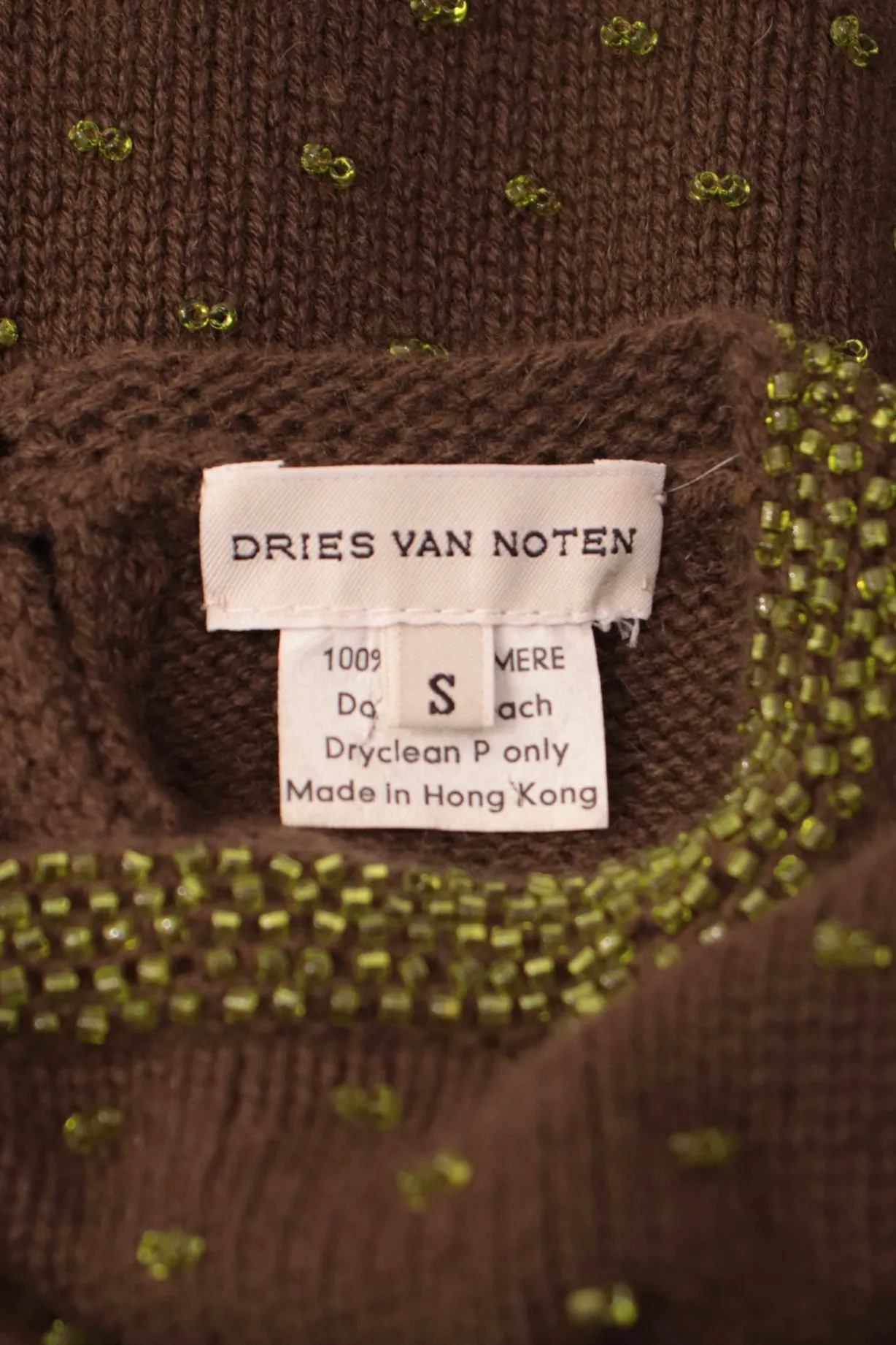 Dries Van Noten Cashmere Beaded Top