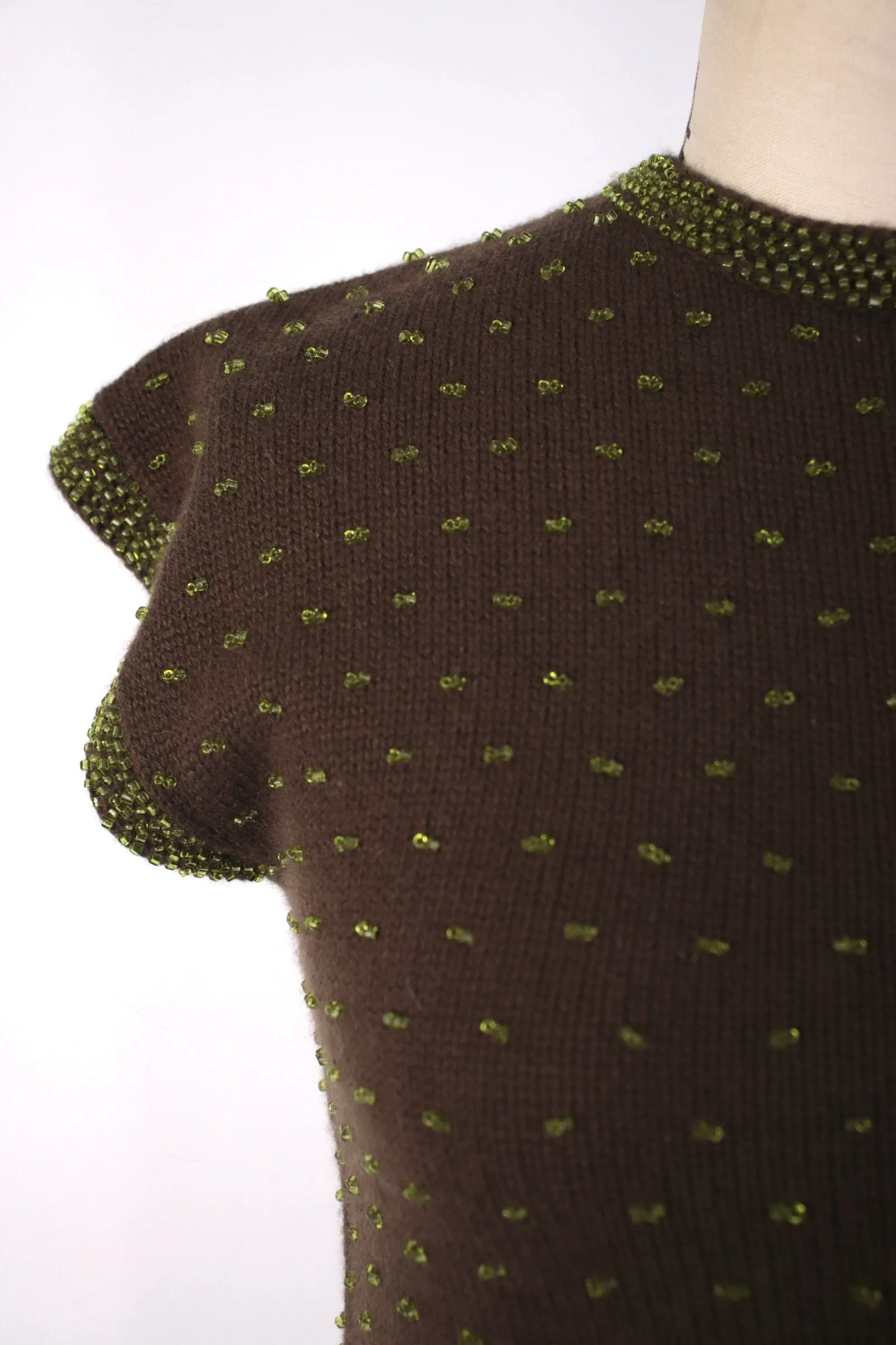 Dries Van Noten Cashmere Beaded Top