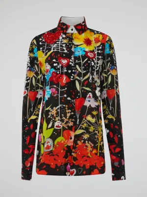 Embroidered Floral Shirt
