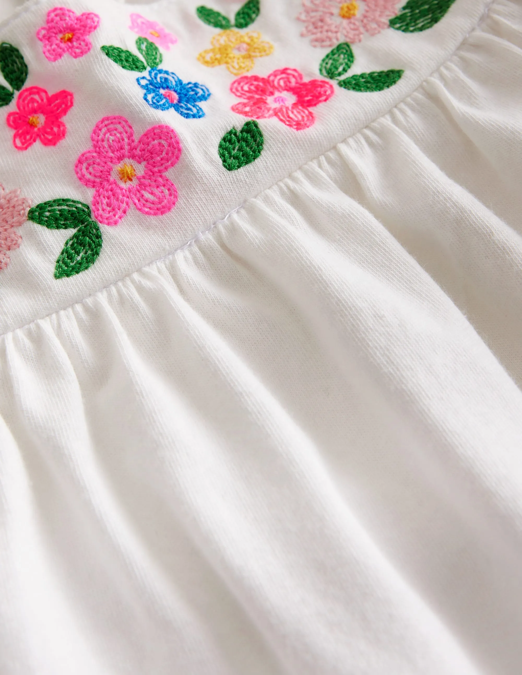 Embroidered Jersey Vest-White